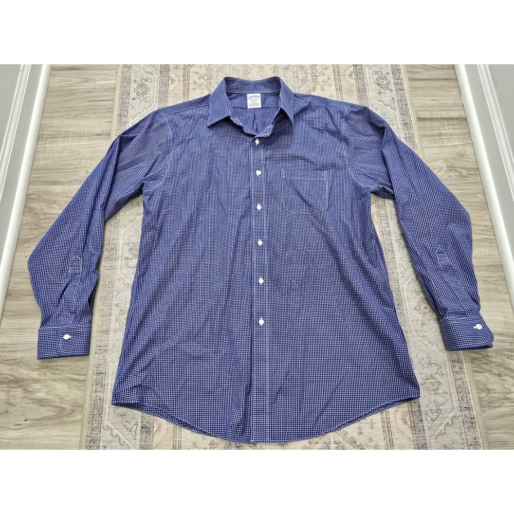 Brooks Brothers Button Shirt Mens Shirt 16.5 35 blue